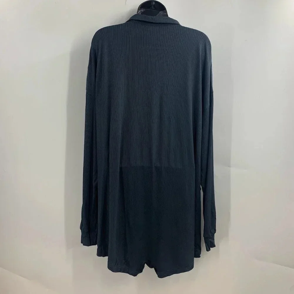 Nap Loungewear Women's Long Sleeve Jumpsuit Pocket‎ Button Up Playsuit Size L